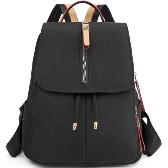 Women\'s Black 5 Small Nylon Backpack Trendy Purse Lightweight Shoulder Bag main image 4
